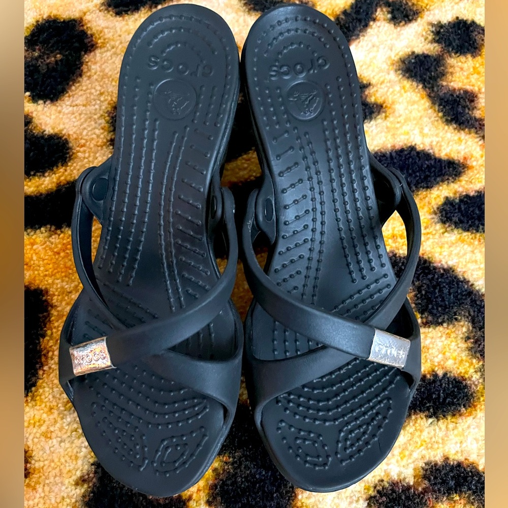 CROCS Cyprus High Heeled Sandal Women’s Size 6 Black